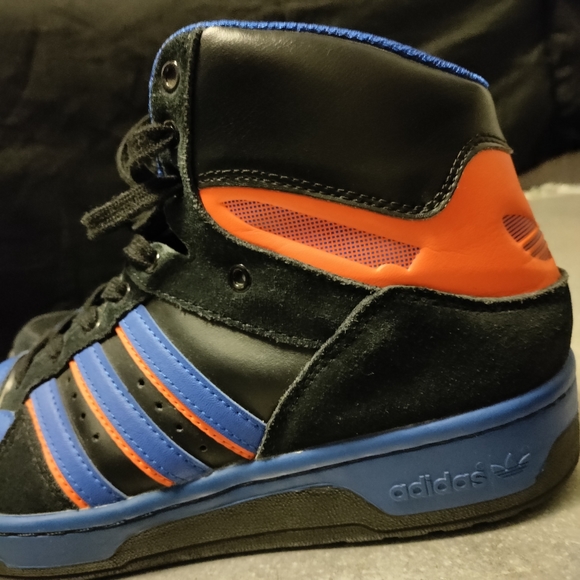Adidas Patrick Ewing 8.5 hi-top basketball sneakers leather suede blue orange - Picture 10 of 15